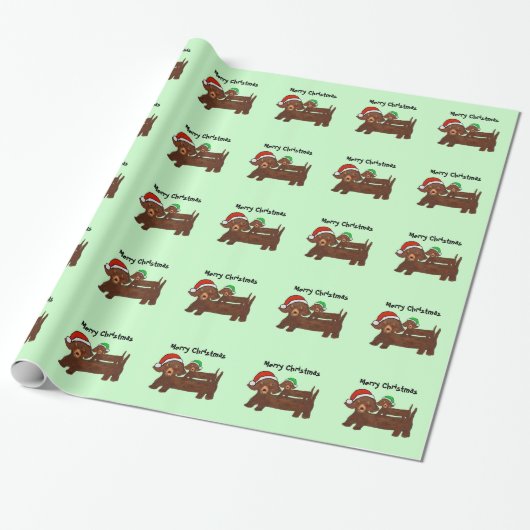 Gedeckte heraus Dackeln Geschenkpapier (Ungerollt)