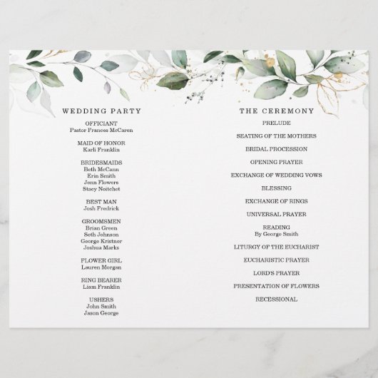 Gedeckte Hochzeitsfeier Flyer (Hinten)