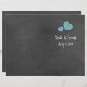 Gedeckte Hochzeitsprogramme für Aquamarine Rose (Vorne/Hinten)