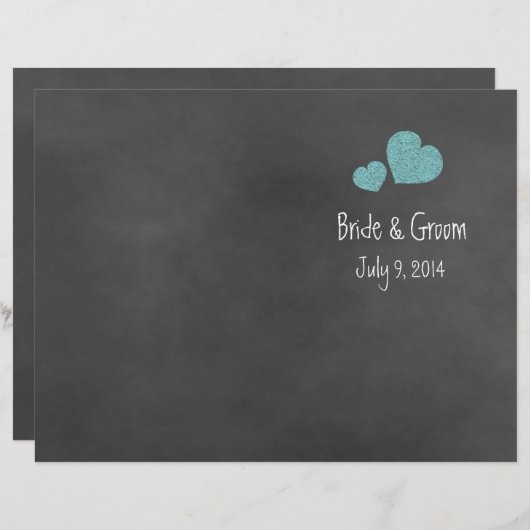 Gedeckte Hochzeitsprogramme für Aquamarine Rose (Vorne/Hinten)