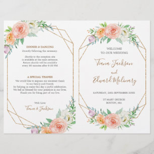 Gedeckte Hochzeitsprogramme für geometrische Blume