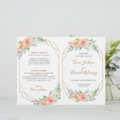 Gedeckte Hochzeitsprogramme für geometrische Blume (Stehend Vorderseite)