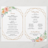 Gedeckte Hochzeitsprogramme für geometrische Blume (Rückseite)