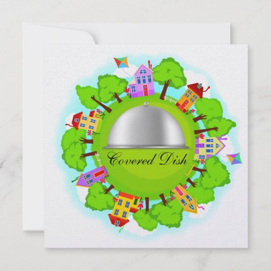 Gedeckte Speisen - Nachbarschaftsereignis - SRF Einladung (Vorderseite)