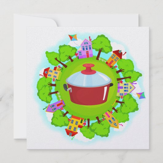 Gedeckte Speisen - Nachbarschaftsereignis - SRF Einladung (Vorderseite)