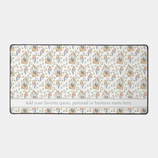 Gedeckte Vögel und Muster für Vogelhütten Schreibtischunterlage (Vorderseite)