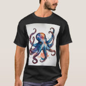 Gedeckte Waagen: Wasserfarbener Tattoo-Octopus-T - T-Shirt (Vorderseite)