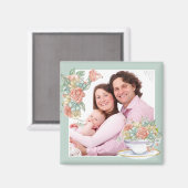 Gedeckter Blumenstrauß-Teacup - Foto Magnet (Vorderseite/Rückseite)