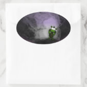 Gedeckter Drache Ovaler Aufkleber (Tasche)