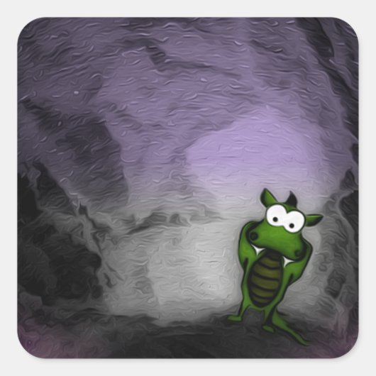 Gedeckter Drache Quadratischer Aufkleber (Vorderseite)