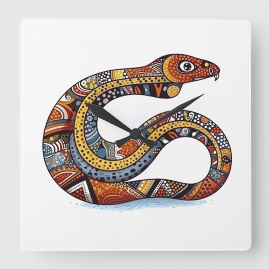 Gedeckter Erdschlauch Quadratische Wanduhr (Vorderseite)