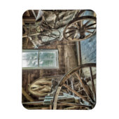 Gedeckter Wagen, Holzwagen Magnet (Vertikal)