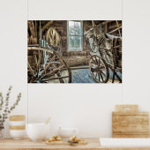 Gedeckter Wagen, Holzwagen Poster (Küche)