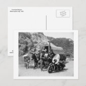 Gedeckter Wagen, Motorrad-Polizist, 1951 Vintag Postkarte (Vorne/Hinten)