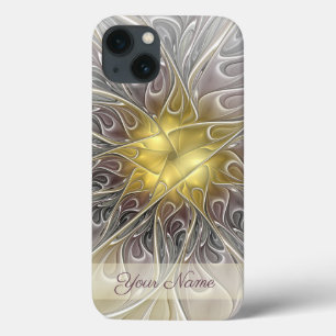Gedeihen Gold Moderne Abstrakte Fraktal-Blume Name Case-Mate iPhone Hülle