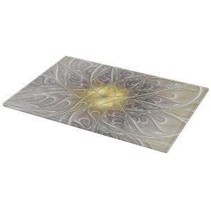 Gedeihen Sie mit moderner abstrakter Fractal-Blume Schneidebrett