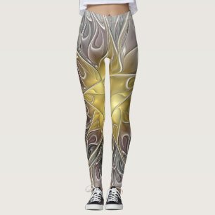 Gedeihen Sie mit moderner abstrakter fraktaler Blu Leggings