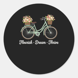 Gedeihen Traum Erfolg Floral Fahrrad Trump Subtil Runder Aufkleber