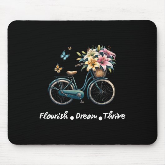 Gedeihen Traum Erfolgreich Floral Fahrrad Subtil 8 Mousepad (Vorne)