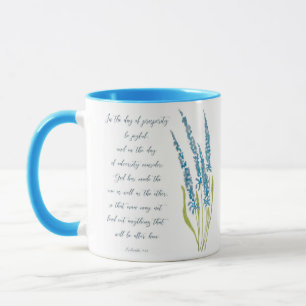 Gedeihen und Widrigkeit blaue Blumenmuster Tasse