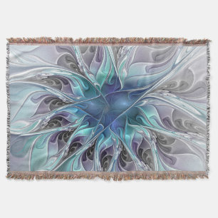 Gedeihende abstrakte moderne fraktale Blume mit Bl Decke