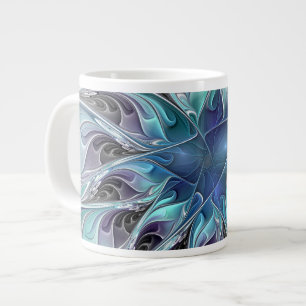 Gedeihende abstrakte moderne fraktale Blume mit Bl Jumbo-Tasse