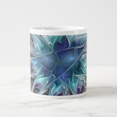 Gedeihende abstrakte moderne fraktale Blume mit Bl Jumbo-Tasse (Vorderseite)
