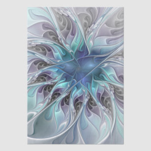 Gedeihende abstrakte moderne fraktale Blume mit Bl Seidenpapier