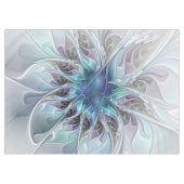 Gedeihende abstrakte moderne fraktale Blume mit Bl Tischdecke (Vorderseite (Horizontal))