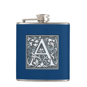 gedeihendes silbernes Monogramm - A Flachmann