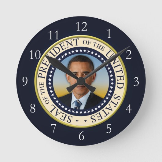 Gedenk45. Präsident Barack Obama Runde Wanduhr (Vorderseite)