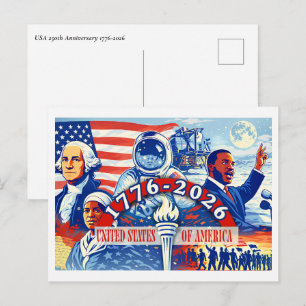 Gedenk- 1776-2026 USA-Semiquincentennial Feiertagspostkarte