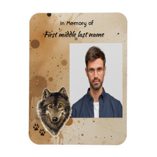 Gedenk-Andenken Wolf Wölfe Tier Magnet