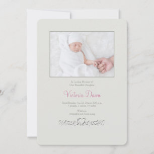 Gedenk-Fotokarte Petite Heart Ankündigung