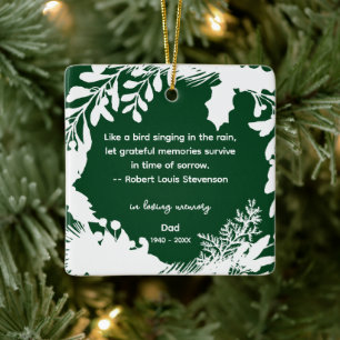 Gedenk-Gratitude-Memories-Zitat Grünpflanzen Foto Keramikornament