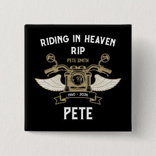 Gedenk Motorradfahrer Biker Beerdigung Button