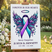 Gedenk- Trauerfeier Willkommensschild zur Suizidpr Poster