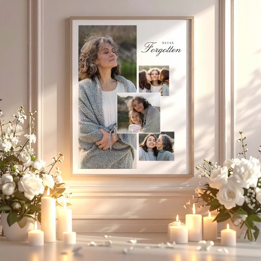 Gedenk-Tribut-Fotocollage Trauergeschenk Poster