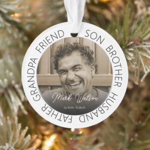 Gedenk Weihnachtsbaum Schmuck Tribute Foto Ornamen Ornament