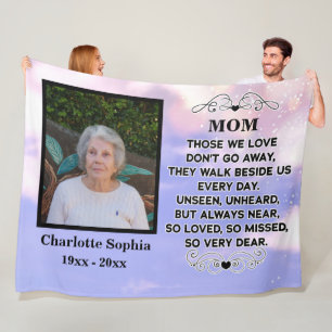 Gedenkangebot für Mama Custom Foto und Name Fleecedecke