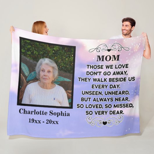 Gedenkangebot für Mama Custom Foto und Name Fleecedecke (Beispiel)
