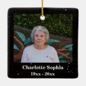 Gedenkangebot für Mama Custom Foto und Name Keramikornament (Rückseite)
