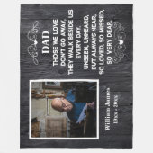 Gedenkangebot für Vater Benutzerdefiniertes Foto u Fleecedecke (Vorderseite)