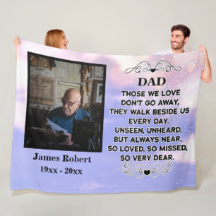 Gedenkangebot für Vater Benutzerdefiniertes Foto u Fleecedecke