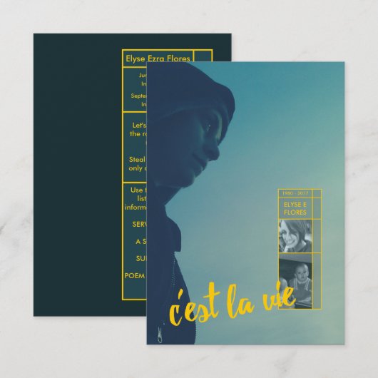 Gedenkankündigung Einladung (Vorne/Hinten)