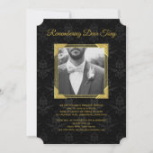 Gedenkartikel mit schwarzen Damaskus-Goldrahmen fü Einladung (Vorderseite)