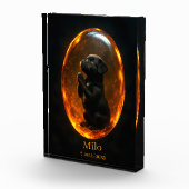 Gedenkblock für schwarzen Labrador Retriever Foto (Rechts)