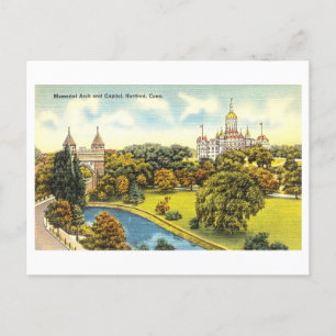 Gedenkbogen und Capitol, Hartford, Connecticut Postkarte