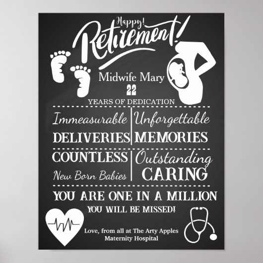 Gedenkbriefposter von Retirement Midfrau Poster (Vorne)