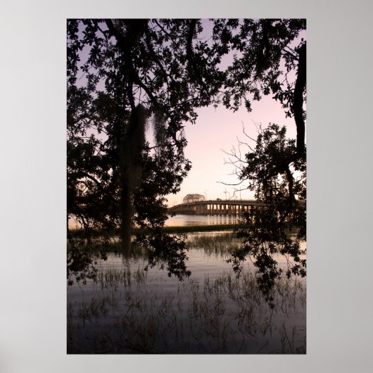 Gedenkbrücke aus Holz bei Sunset in Beaufort Poste Poster (Vorne)